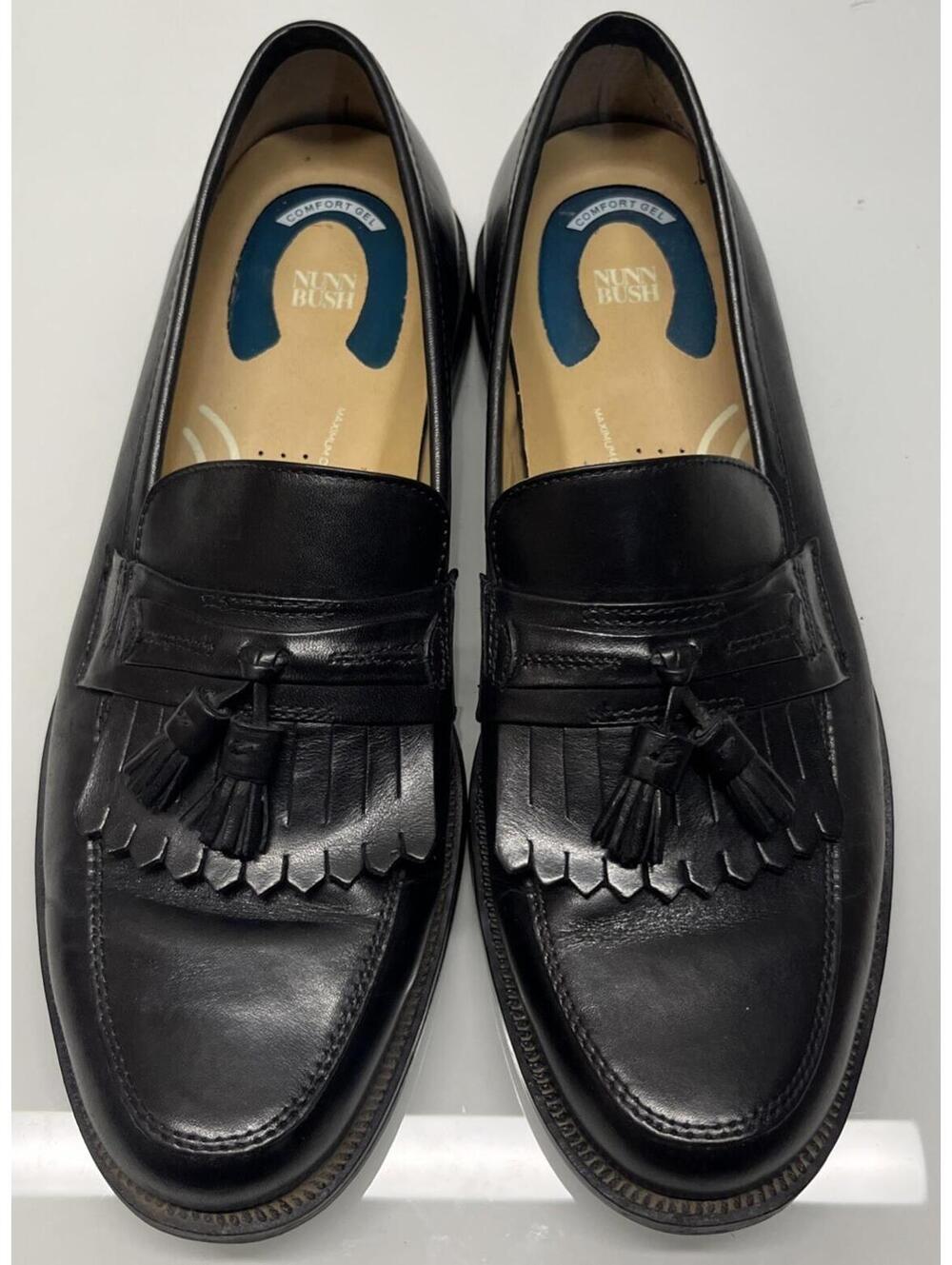 Nunn Bush Mens Comfort Gel Black Tassel Loafer Shoes Size 9.5 - Used!!!